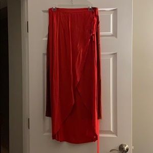 Red wrap skirt